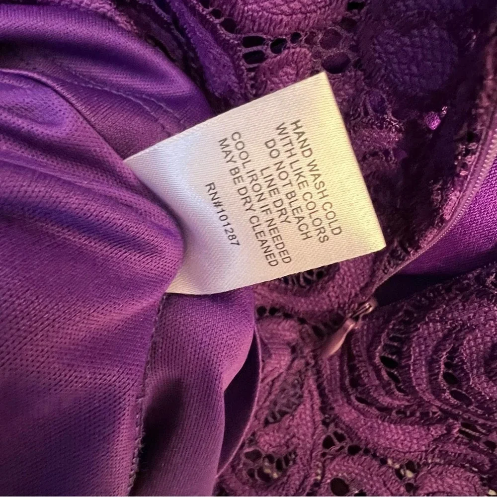 NWT ALEXIA ADMOR Purple Lace Dress Cap Sleeve Above Knee Party Cocktail Women's - Picture 11 of 11